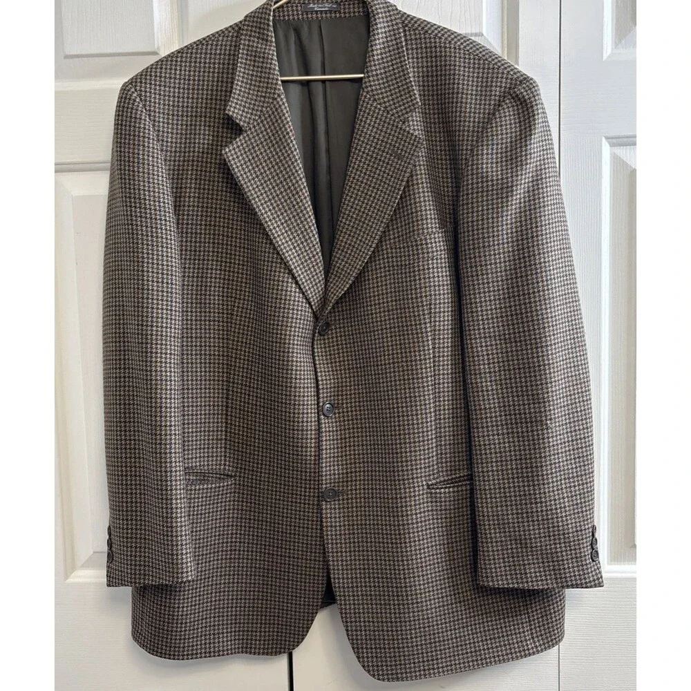 Maranzone Uomo Blazer Men US 48R Wool Plaid Lined Ventless lining flaw